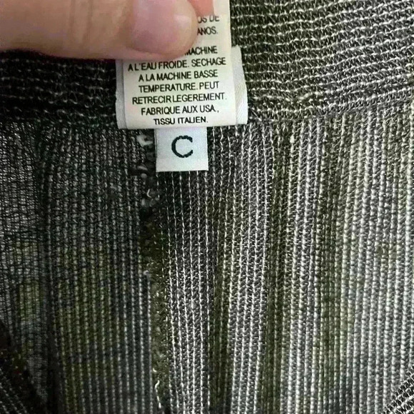 Eileen Fisher Linen Blend Wide Leg Trouser Zip fly Partial Elastic waist Sz S - Picture 14 of 15